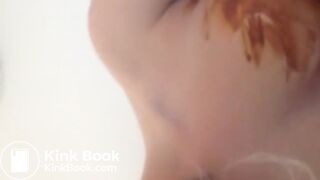 Scat Beauty Rubs Shit on Her Cunt and Mouth