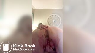 Submissive slut plays with dirty holes