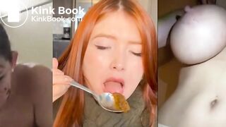 3 panel Red Head eating shit