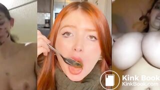 3 panel Red Head eating shit
