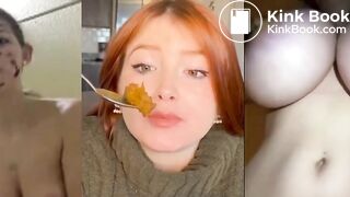3 panel Red Head eating shit