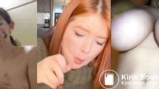 3 panel Red Head eating shit