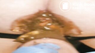 Deep anal fuck while shitting and farting