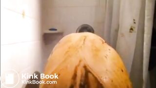 ginger guy takes a shit bath