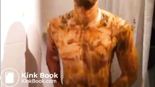 ginger guy takes a shit bath