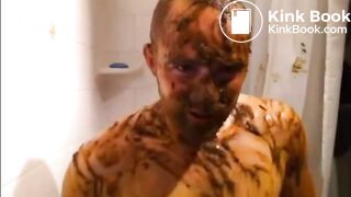 ginger guy takes a shit bath