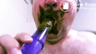 cleaning shit from the dildo
