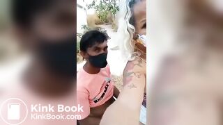 Shemale Shitting on old man's face