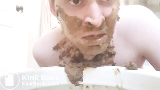 Eating a PILE OF SHIT! Submissive Human Toilet