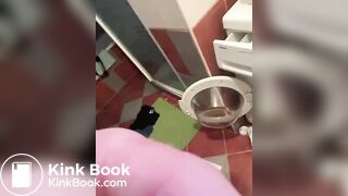 Teen boy shits on the bathroom floor