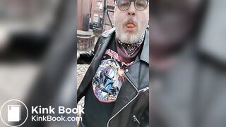 Public shit eating in full leather
