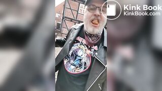 Public shit eating in full leather