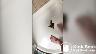 LovePoopME Smear feet and hand and cum on poop