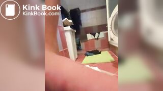 Teen boy shits on the bathroom floor