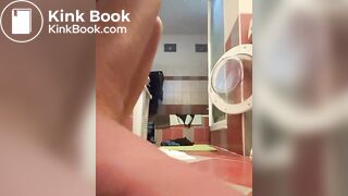 Teen boy shits on the bathroom floor