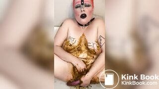 Humiliated Shit Pig Breeds Her Cervix with Scat