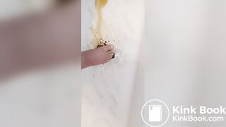 Stepping in my own fresh shit in my bathtub
