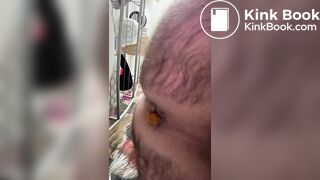 Shit on toilet with precum