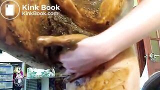 Slag Smears Her Shit On Her Cunt, Tits and Face