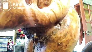 Slag Smears Her Shit On Her Cunt, Tits and Face