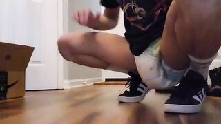 Skater Boy Makes Huge Mess In Diaper