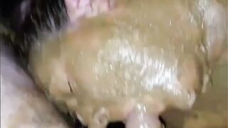 Fat Drunk Skank Sucks Shit Covered Cock