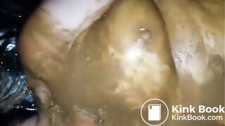 Fat Drunk Skank Sucks Shit Covered Cock