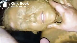 Fat Drunk Skank Sucks Shit Covered Cock