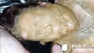 Fat Drunk Skank Sucks Shit Covered Cock