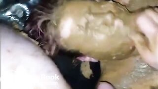Fat Drunk Skank Sucks Shit Covered Cock