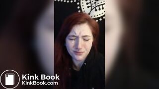 Stupid ginger bitch slapped and spit on