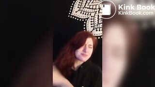 Stupid ginger bitch slapped and spit on