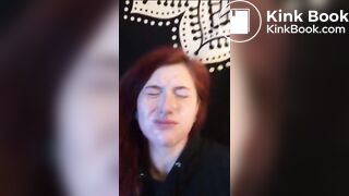 Stupid ginger bitch slapped and spit on