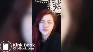 Stupid ginger bitch slapped and spit on