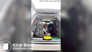 Public naked shitting by the car