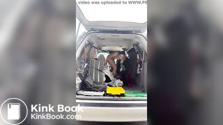Public naked shitting by the car