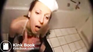 German Mistress & her vinyl toilet slave