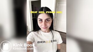 Slap, beat, punch her face  Human toilet loves it
