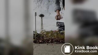 Girls pooping outdoor