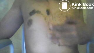 Twink smearing shit on his chest