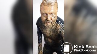 Posing around in rubber, covered in my own shit