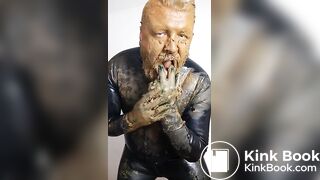 Posing around in rubber, covered in my own shit