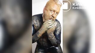 Posing around in rubber, covered in my own shit