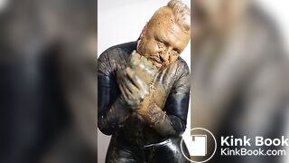 Posing around in rubber, covered in my own shit