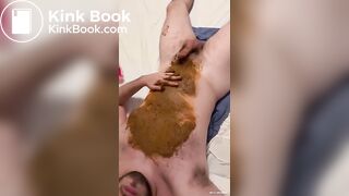 young gay smearing shit on chest