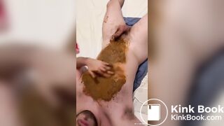 young gay smearing shit on chest
