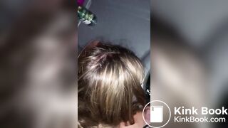 Nasty drunk whore in public toilet