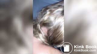 Nasty drunk whore in public toilet