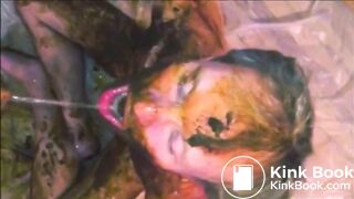 naked shit boy drinking piss