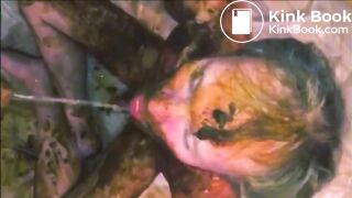 naked shit boy drinking piss